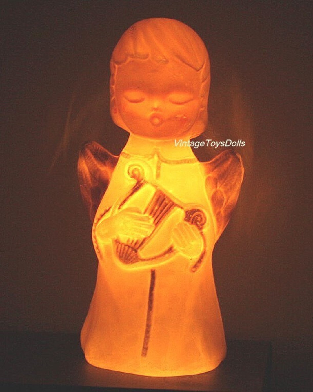 Vintage 1970's Poloron Lightup christmas Angel Blow Mold Figure Etsy