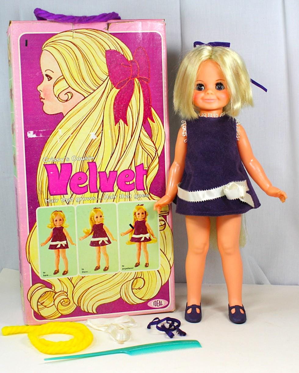 1970s Velvet Doll - Etsy