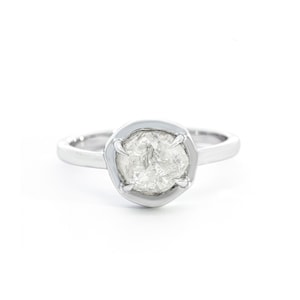 2.30ct Natural Rough Diamond in 14k White Gold