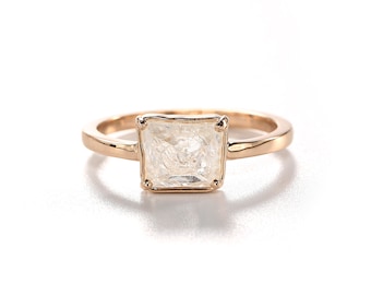 1.10ct Natural Rough Diamond Slice in 14k Rose Gold