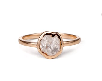 0.69ct Natural Rough Diamond in 14k Rose Gold