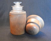 Victorian Treen Wood Case Blown Apothecary Bottle, Gilbertson, London