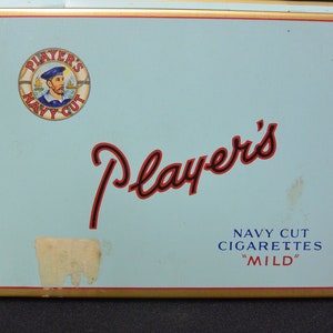 Rare WW2 Unopened John Players Navy Cut Medium Cigarettes Tin with 50 Pre  rolled Cigarettes + Unop