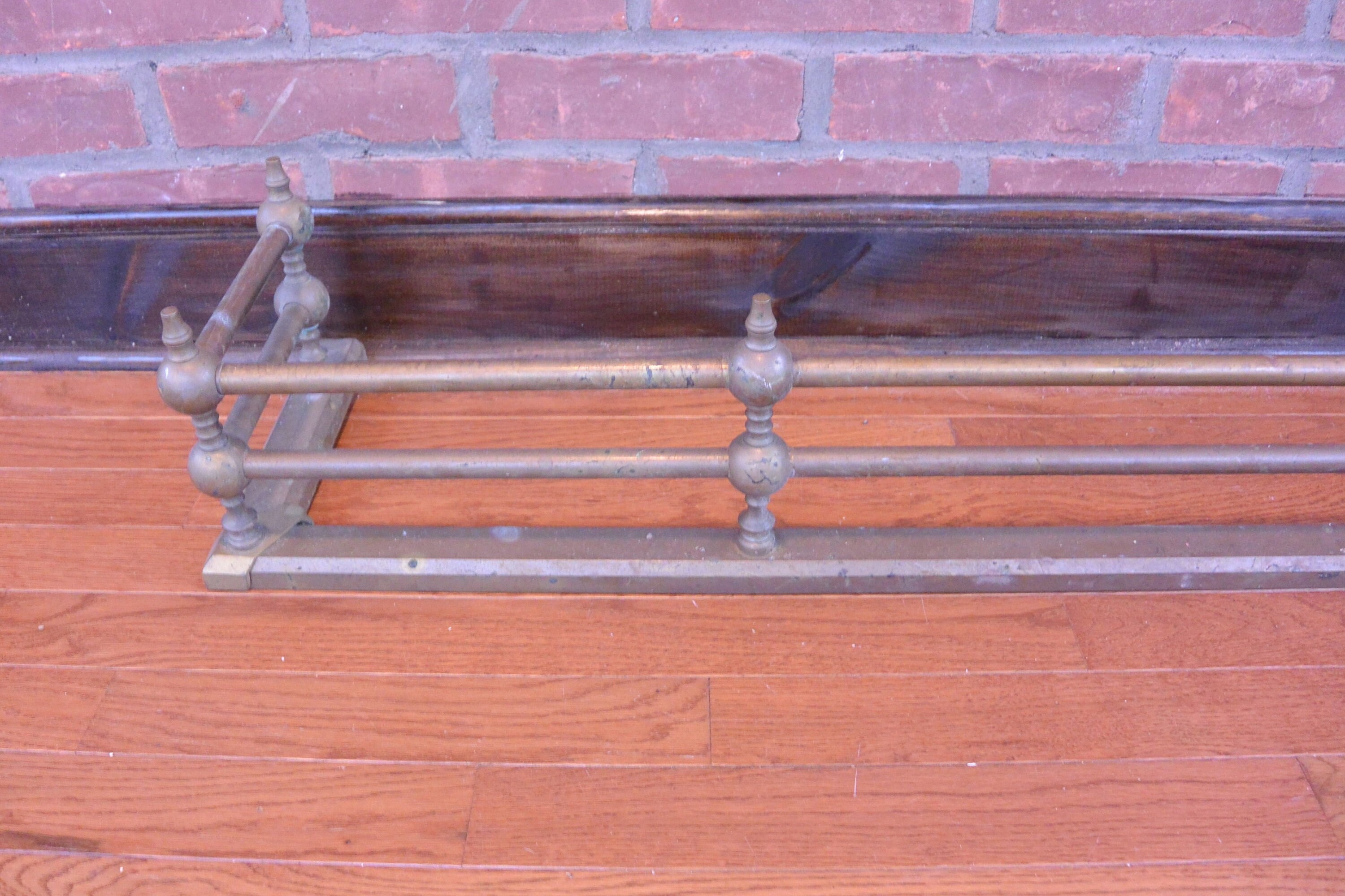 Brass Fireplace Fender Hearth Guard Surround Double Rail Etsy