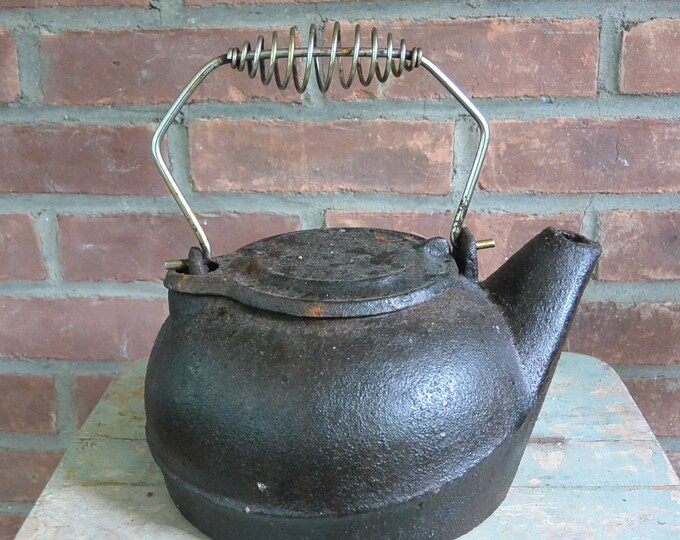 Black Cast Iron Kettle, Swivel Top, Wood Stove Humidifier Etsy