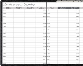 hourly planner etsy hourly planner