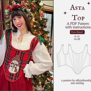 Patrón de costura en PDF para el top Asta, tallas 16-28