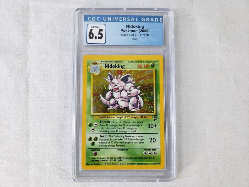 pokemon card 11/130 Nidoking Near Mint Condition. Base Set 2 