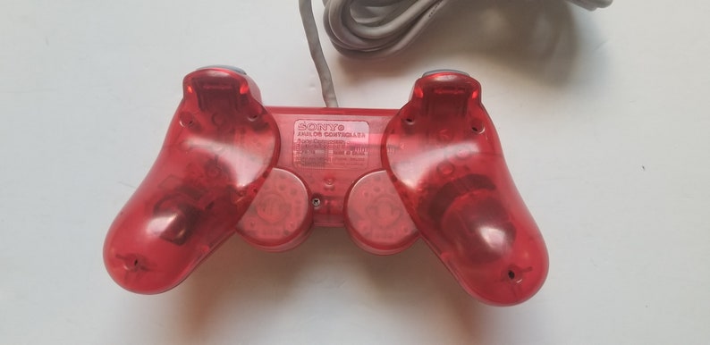 RED Sony PlayStation Analog Controller Dualshock PS1 SCPH-110 Original