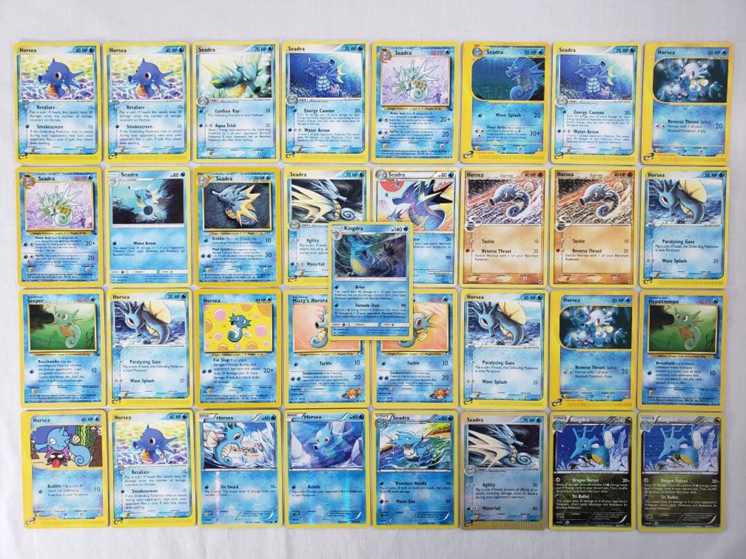 Pokemon Evolution Themed Card Lot x33 Horsea Seadra & Etsy