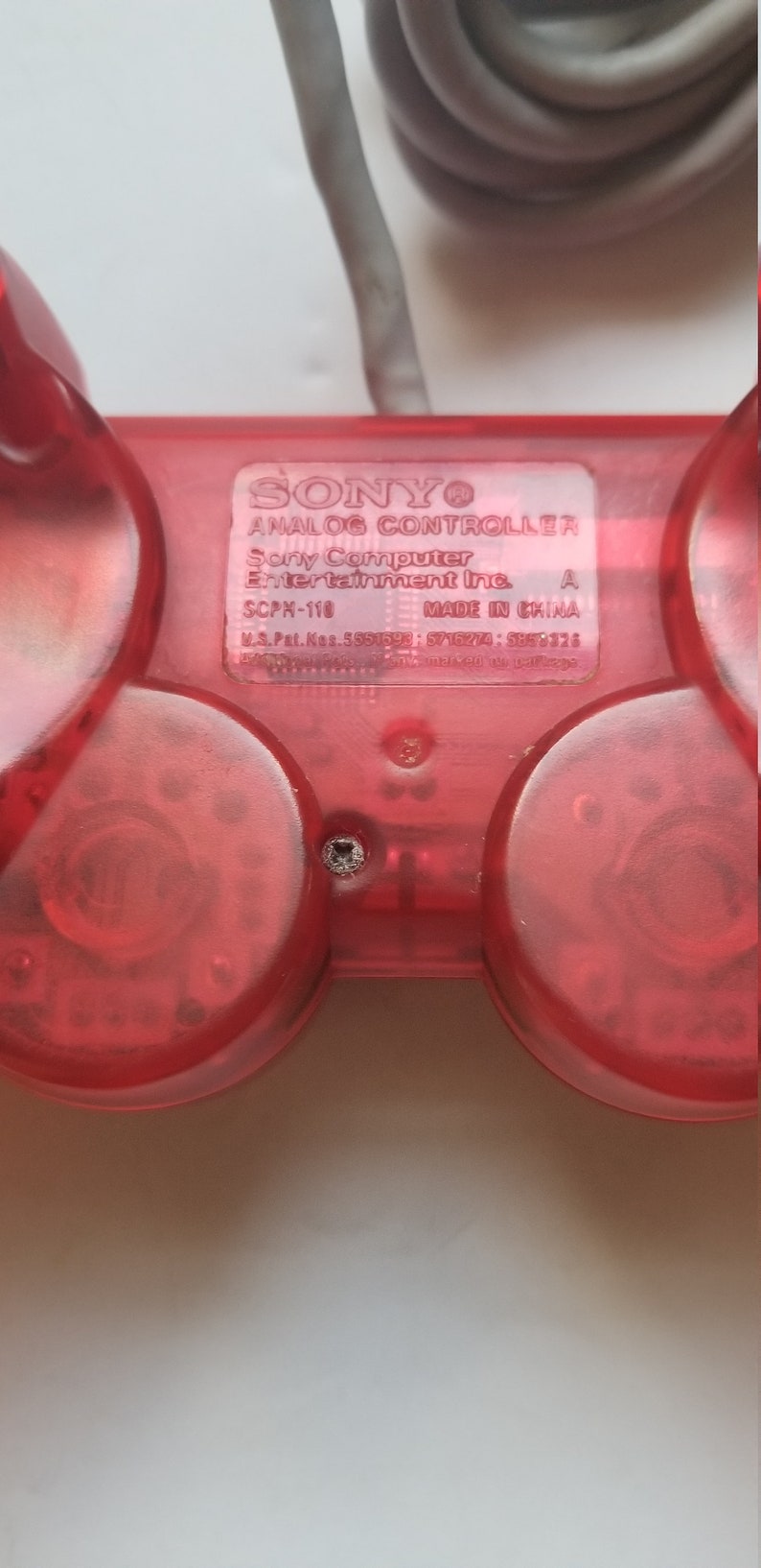 RED Sony PlayStation Analog Controller Dualshock PS1 SCPH-110 Original