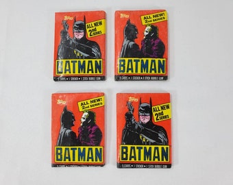 4 Wax Pack Lot BATMAN and JOKER!! 1989 Batman Movie Original Trading Cards 