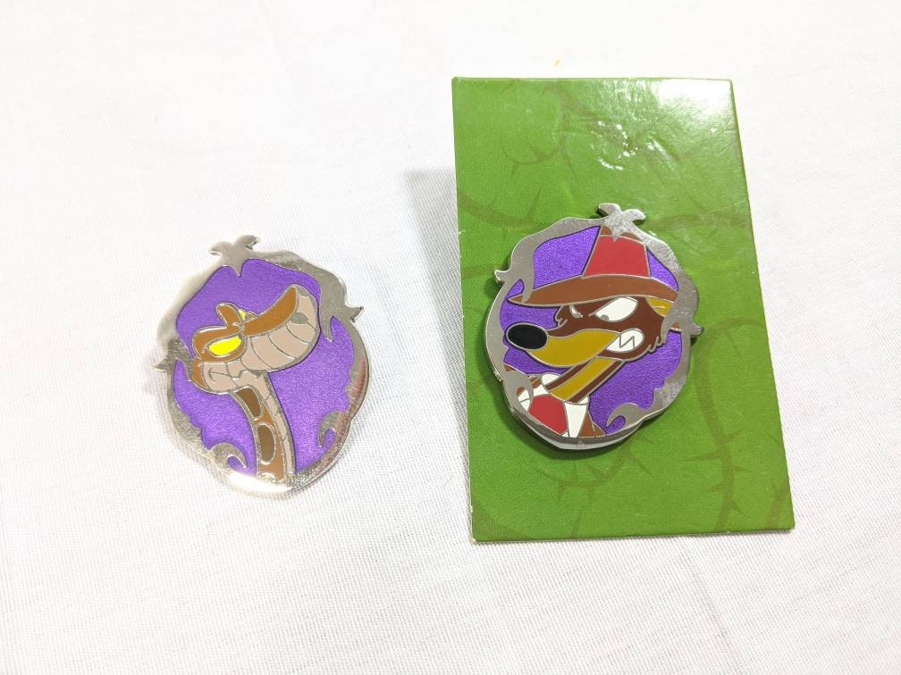 Disney Pin Lot - (x2) - Crooked Comrades Disney Pins - Smart Weasel & Kaa