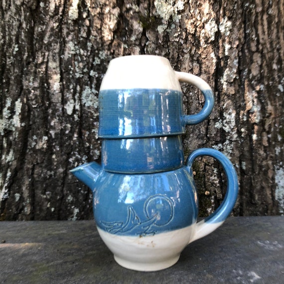 Blue Heron Tea Set