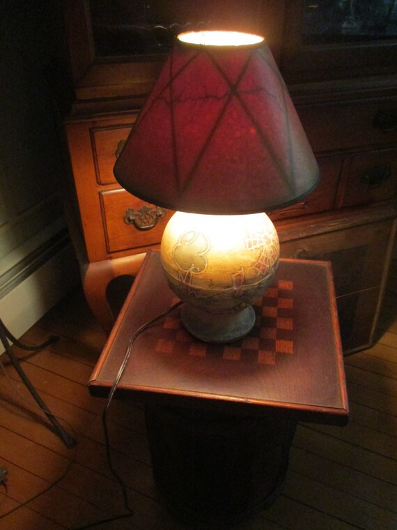 Antique Hand Made Pottery Lamp Light Potting Shed Garden Find Etsy