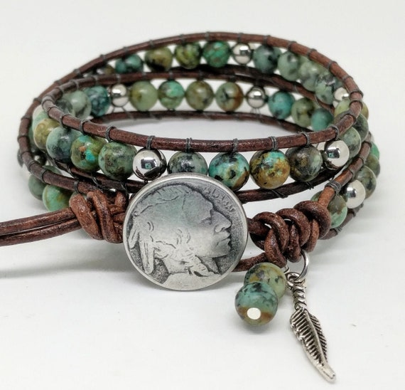 Southwestern Bracelet Beaded Leather Native American Indian | Etsy