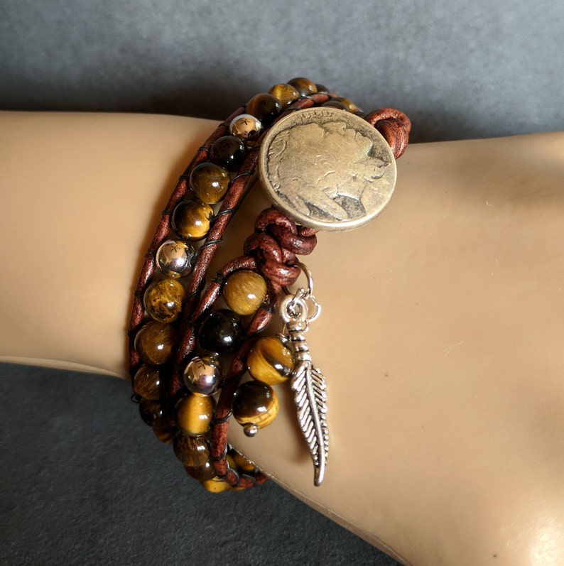 Pulsera de ojo de tigre pulsera de cuero para hombres piedra Etsy España Pulsera de ojo de tigre pulsera de cuero para hombres piedra Etsy España