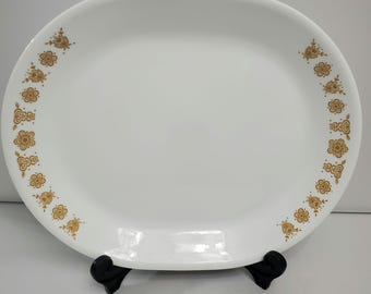 Corelle by Corning BUTTERFLY GOLD Serving Platter 12"x10" *nice*
