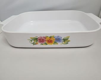 Corning Ware Summer Blush Roaster A-21-B-N Rectangular Roaster, Lasagna, Baking Pan *Vintage