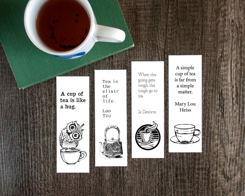 Printable Bookmarks Quote Print Tea Gifts Literary Tea | Etsy