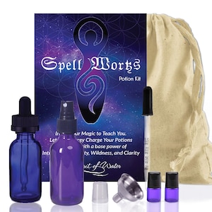 Magic Potion Kit with Bottles and Tools, magic spell bottles, potion bottles, Spell Potions, Spell Potion Kit, Magic Spell Kit