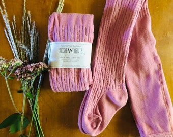 cream cable knit tights baby