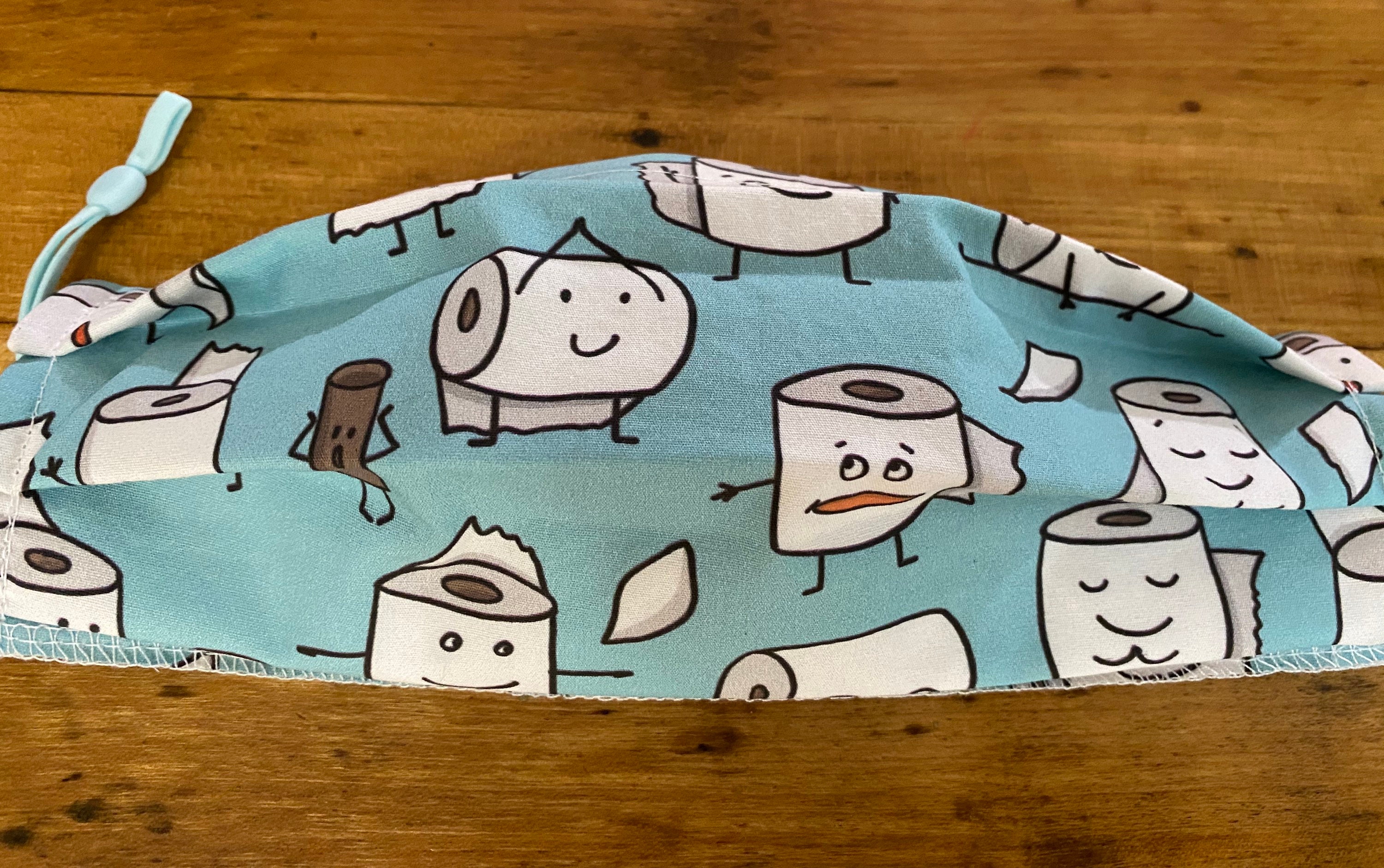 Adult toilet paper face mask funny face covering Cotton Etsy