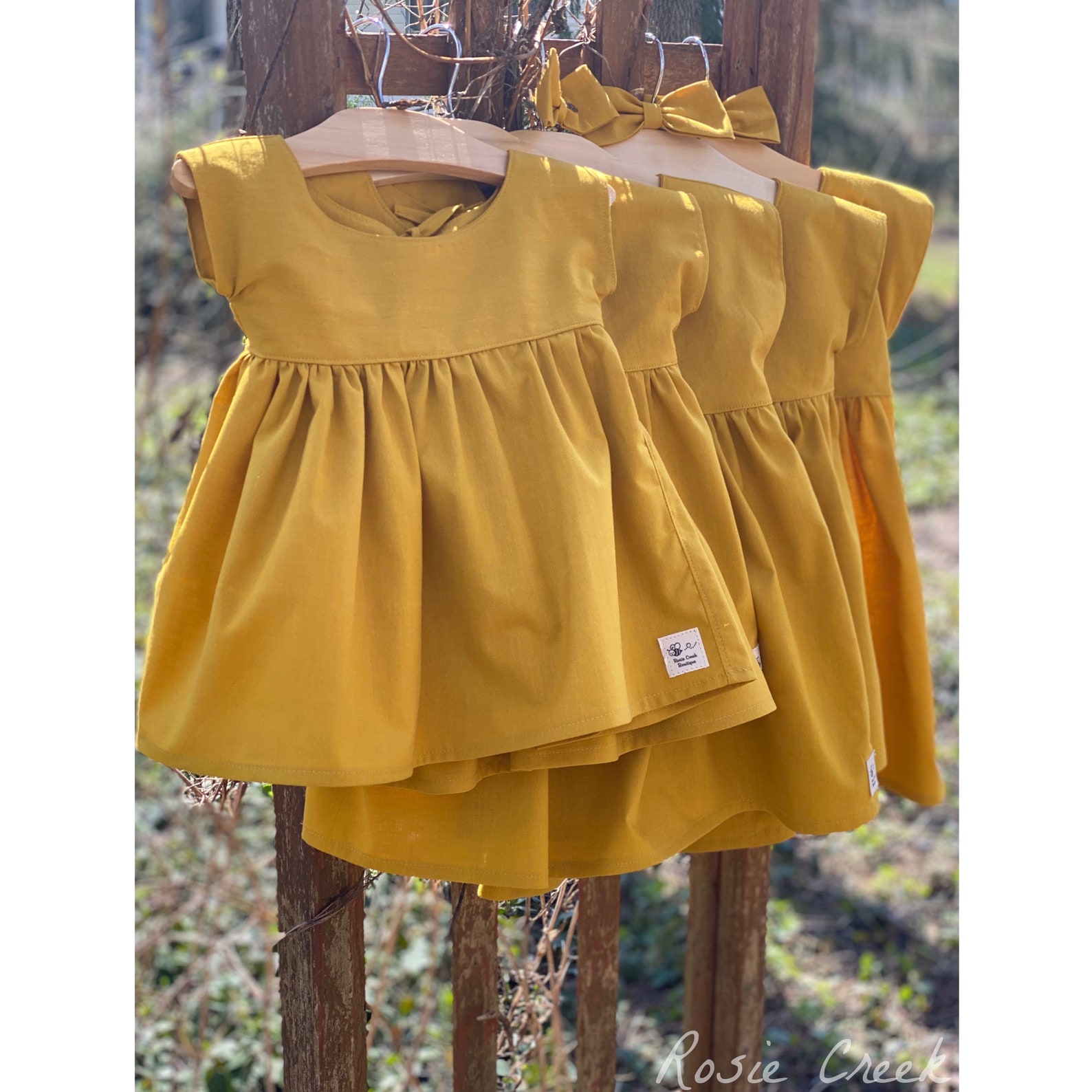 Mustard Yellow Baby Dress Baby 100 Cotton Dress Baby Etsy