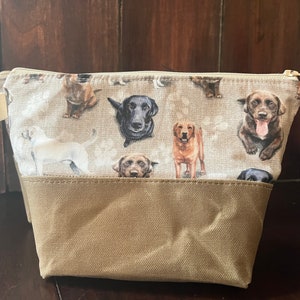 bolsa labrador retriever / bolsa con cremallera para perros de laboratorio / accesorio de laboratorio / bolsa cosmética / bolsa de viaje / lona encerada para perros labradores