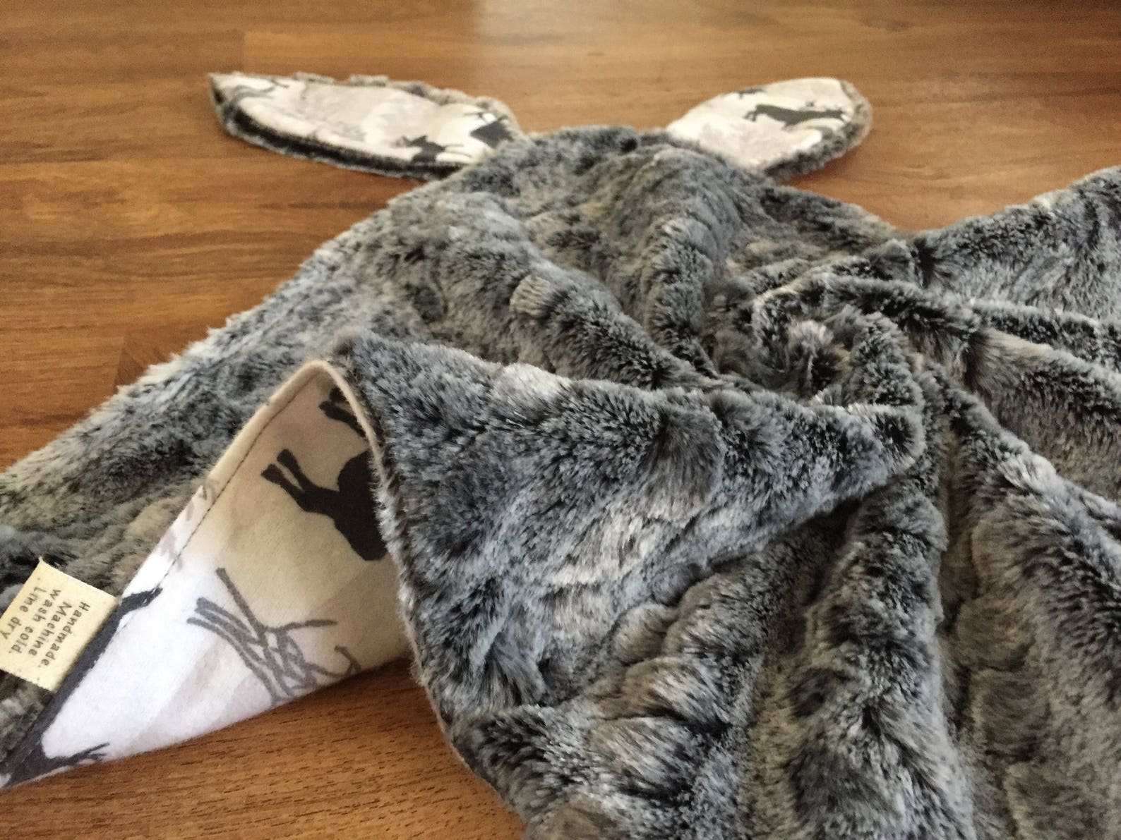Bunny Ear Baby Blanket Bunny Lovey Blankie Faux Fur Etsy