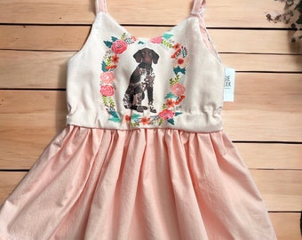 Pink 12-18 German Shorthair Baby Dress | GSP 100% cotton dress | Baby Toddler Girls summer dress | Vintage style baby dress | sundress | GSP