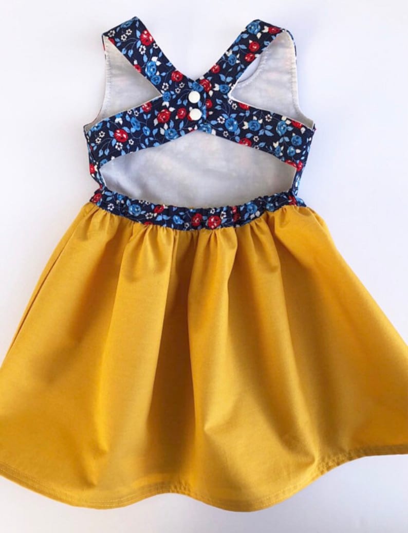 18 months 2T yellow navy floral Dress Toddler Girl Country Etsy