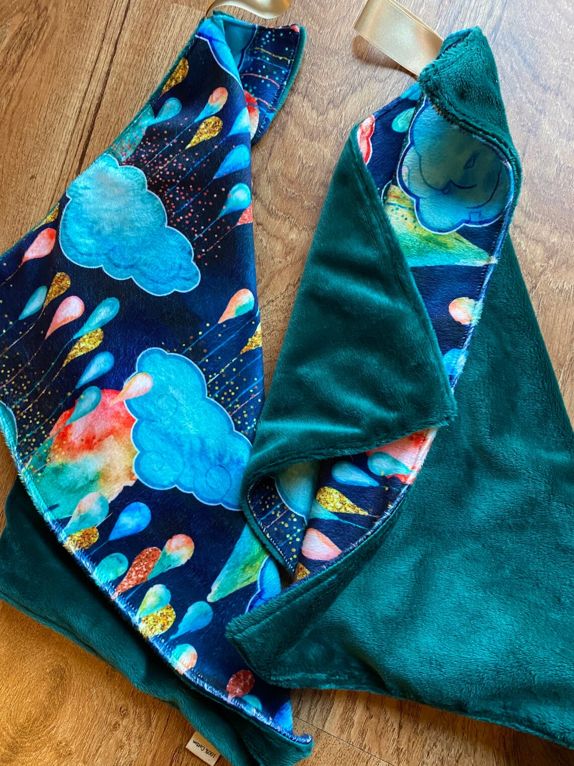 Raindrop Lovey Baby Blanket Lovey Blankie minky fur soft Etsy