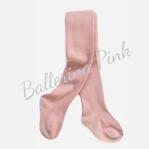 Ballerina Pink Cable Knit Tights | Stockings for Baby Toddler Girl | Hand Dyed Tights | Cotton Tights | Classic Ringspun Cotton pink