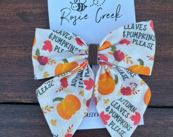 Fermagli per capelli con fiocco autunnale / Fiocchi per capelli da ragazza / Accessori per capelli autunnali / zucca / fiocco autunnale / Fiocco per capelli da ragazza per la stagione autunnale / Fermaglio per capelli con fiocco