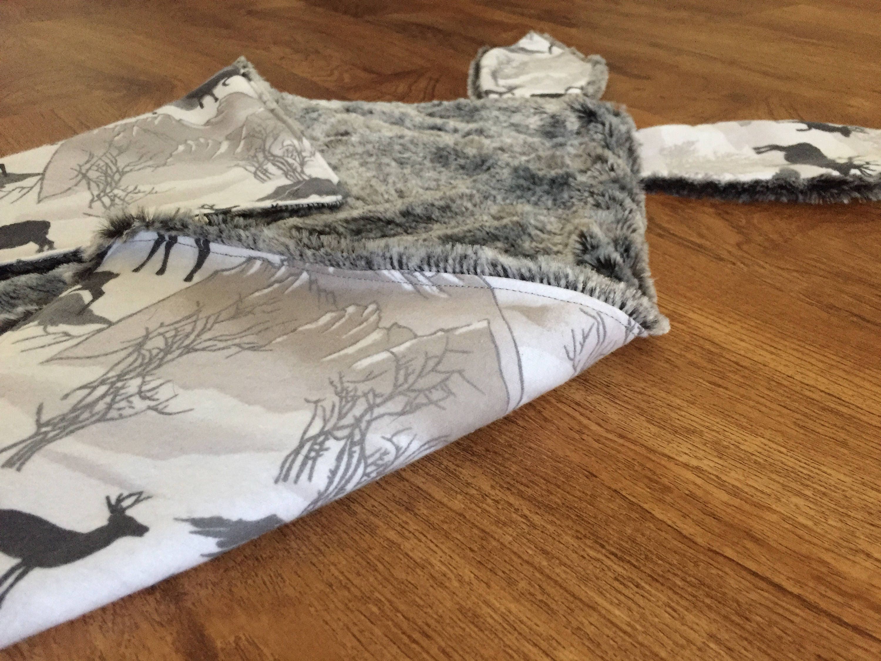 Bunny Ear Baby Blanket Bunny Lovey Blankie Faux Fur Etsy