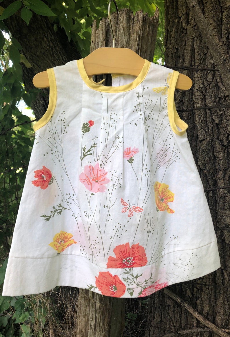Floral Spring Summer Dress Vintage cotton Baby Dress Cotton Sundress Summer Sundress 6-9 months baby dress classic Girl |
