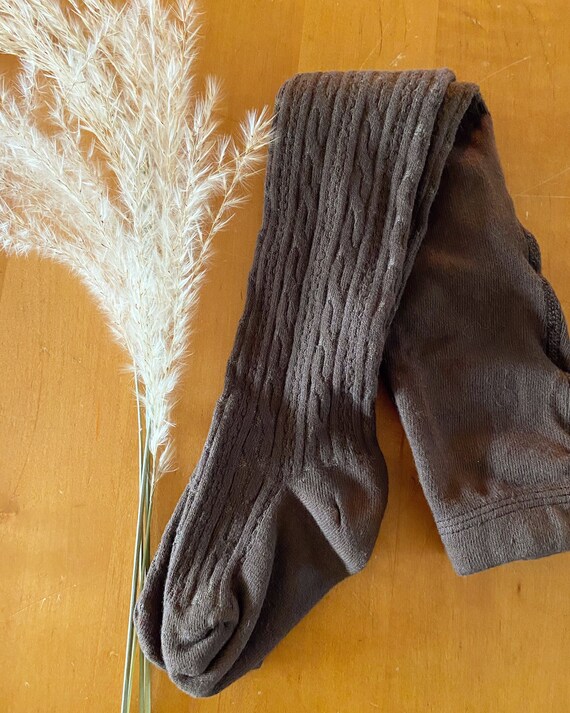 brown knitted tights