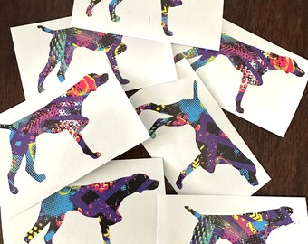 SAP-vinylsticker | Duitse Kortharige Wijzer | abstract kleurrijk hondensilhouet | vogelhond vinylsticker