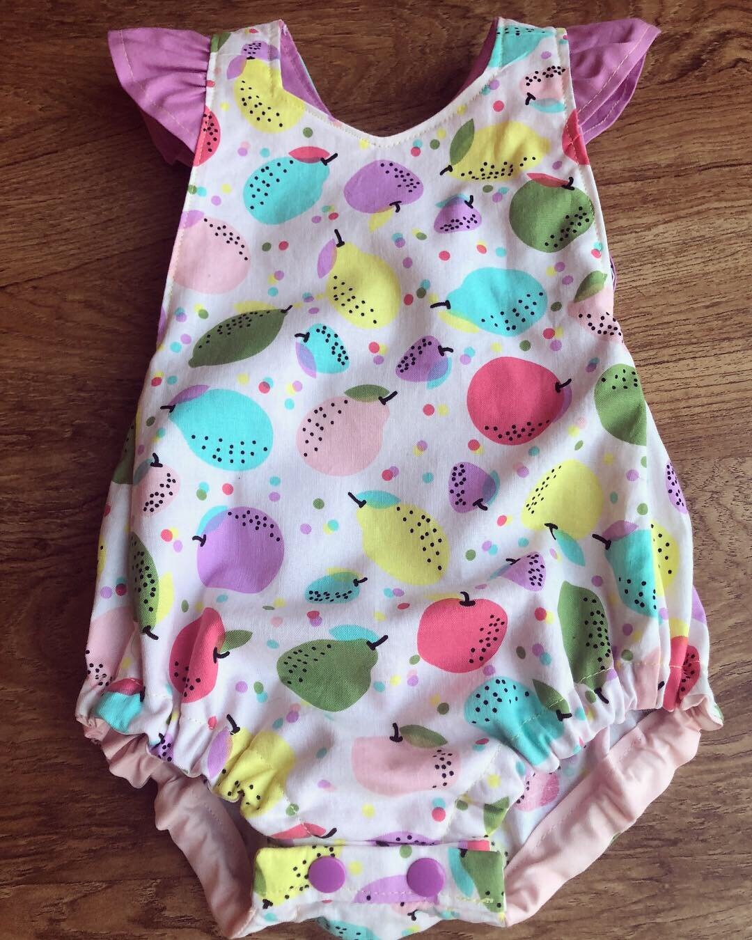 Pink Lemon Romper Toddler Baby Fruit Playsuit Colorful - Etsy
