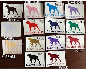 Pointer Mama GSP vogelhond sticker | Duitse Kortharige Wijzer | birddog auto hond silhouet | vogelhond vinylsticker korthaar aanwijzer puppy