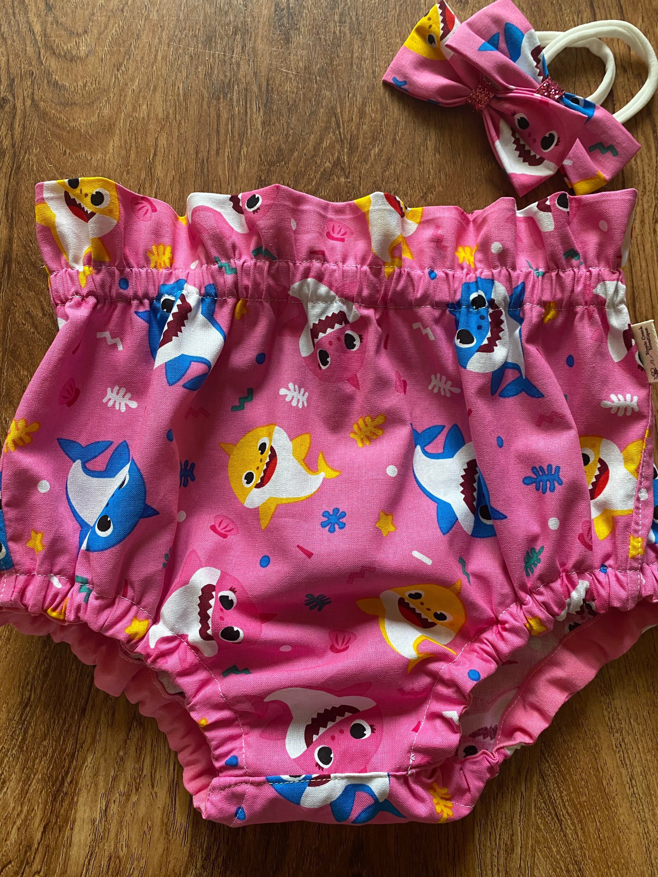Girl Baby Shark Toddler Bloomer Diaper Cover Baby Shark Etsy