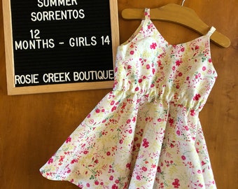 Robe d'été pour tout-petit 12 mois | Robe fleurie | Robe d'anniversaire pour tout-petit | Tenue photo fille | Robe d'anniversaire | Robe d'été à fleurs rose
