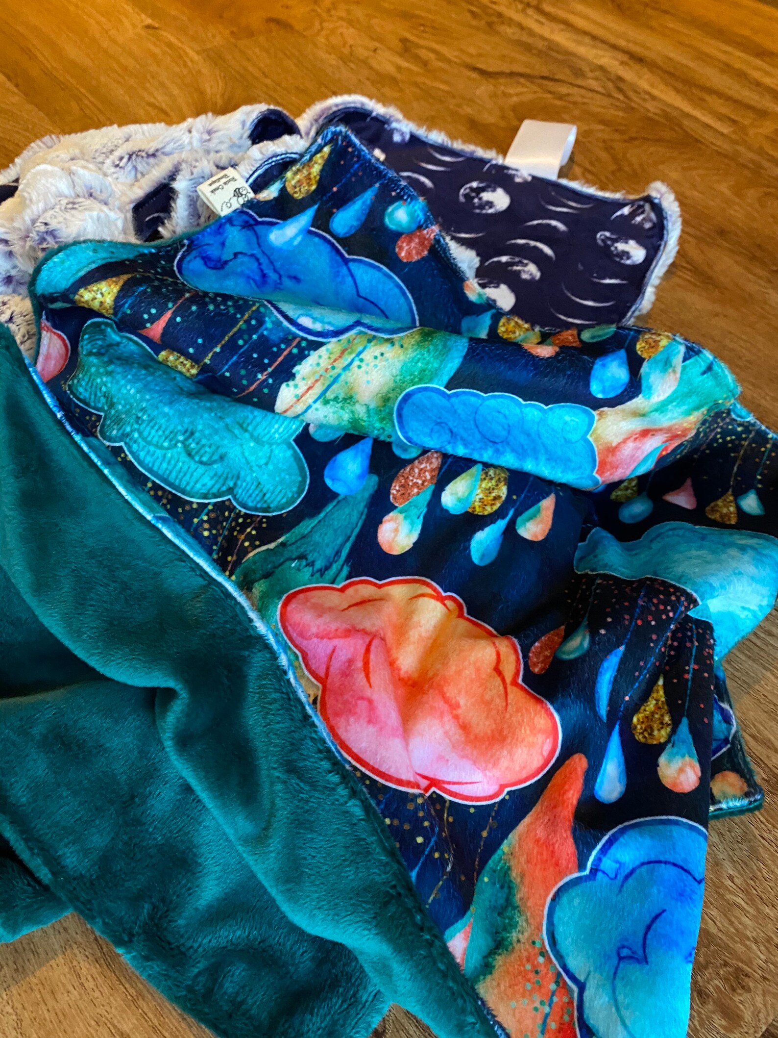 Raindrop Lovey Baby Blanket Lovey Blankie minky fur soft Etsy