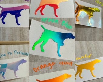 GSP Iridescent vinyl decal | German Shorthaired Pointer | color changing dog silhouette | birddog vinyl sticker