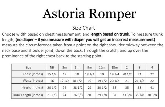 Baby Romper Size Chart