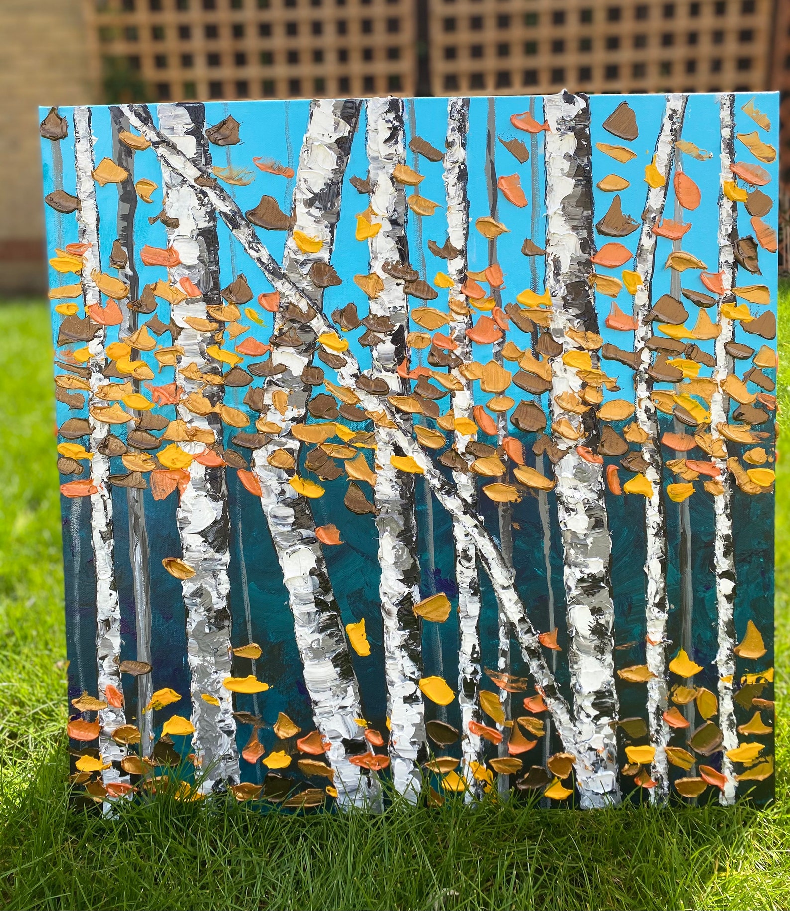 Aspen tree palette knife paintingbirch tree canvas wall Etsy