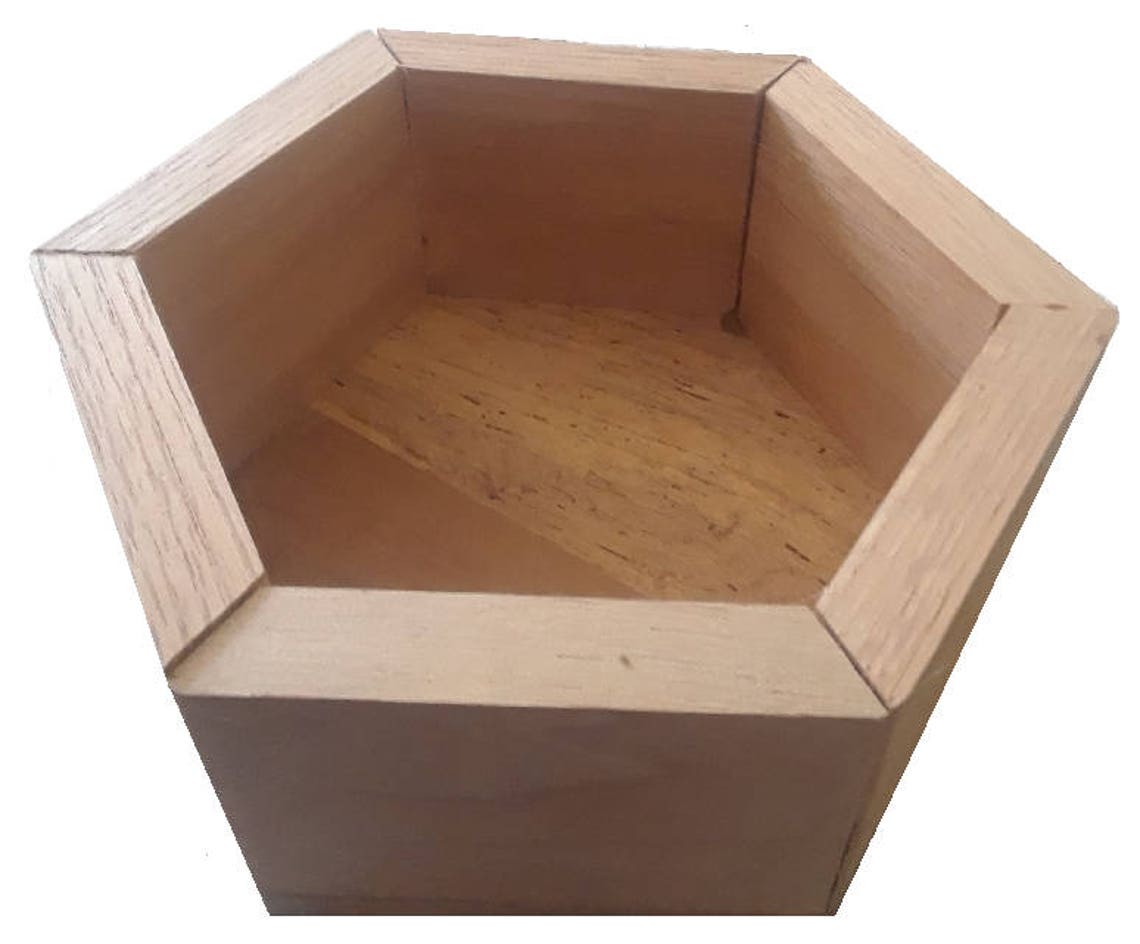 Wooden Hexagon Box unfinished Etsy UK