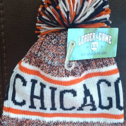 Chicago Bears Colors Knit Pom Hat | Etsy