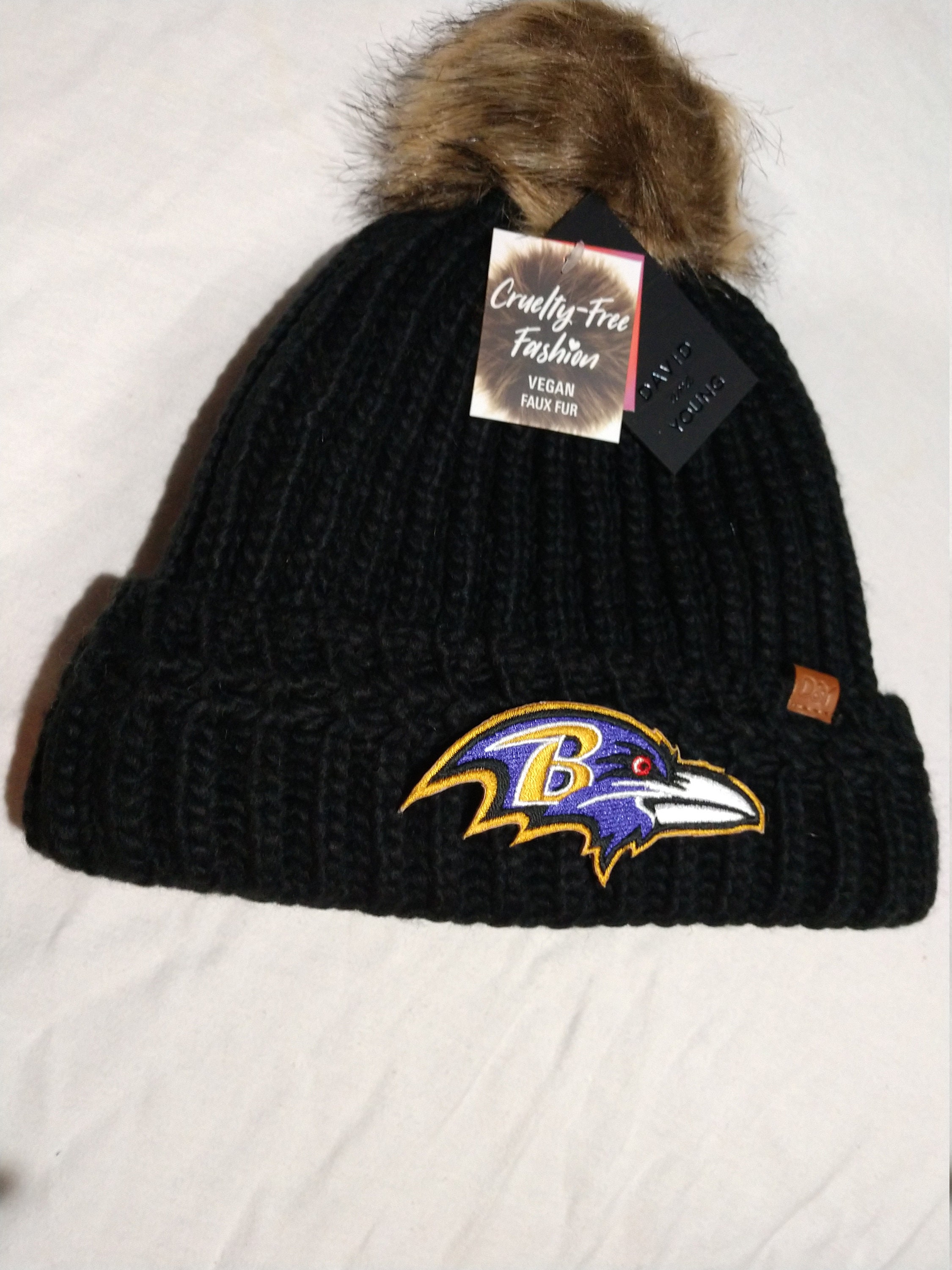 Baltimore Ravens Knit Pom Hat - Etsy